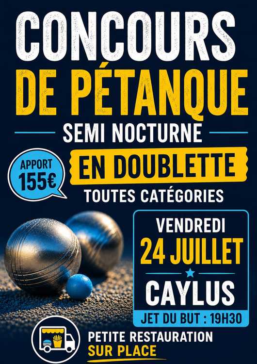 Concours en Doublette le 24 juillet 2026 - Lieu à définir (82) - 00000