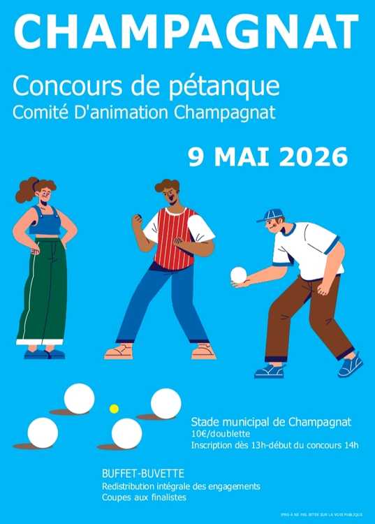 Concours en Doublette le 9 mai 2026 - Champagnat - 71480