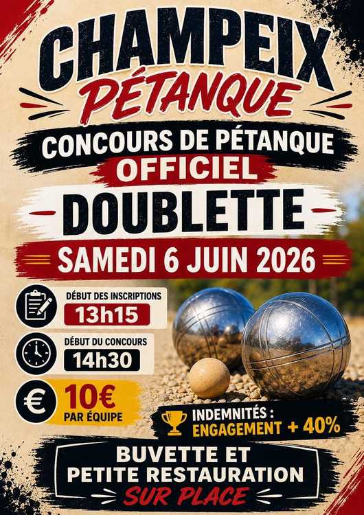 Concours de pétanque Officiel - Lieu à définir (63)