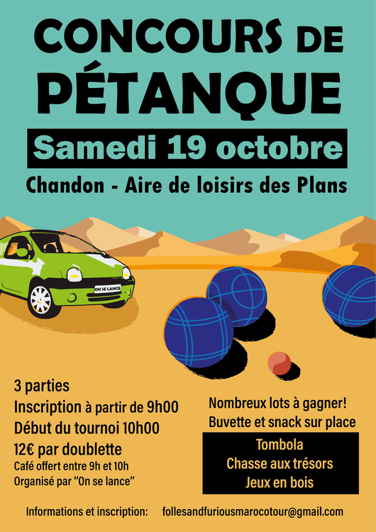 Concours en Doublette le 19 octobre 2024 - Chandon - 42190