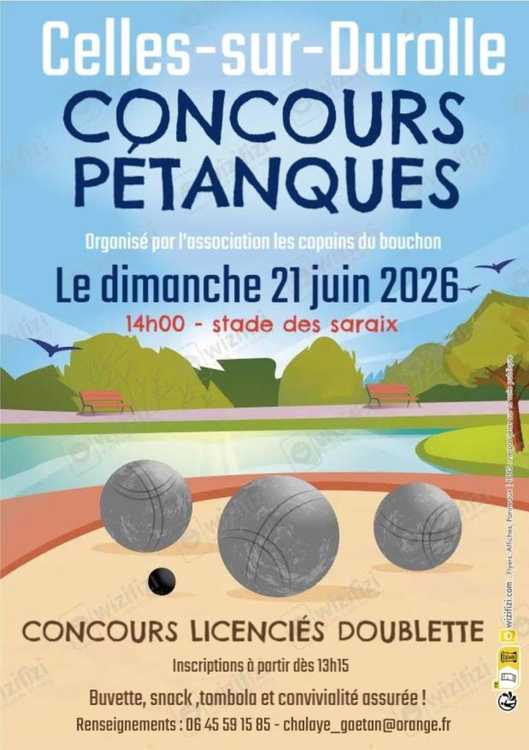 Concours en Doublette le 21 juin 2026 - Lieu à définir (63) - 00000