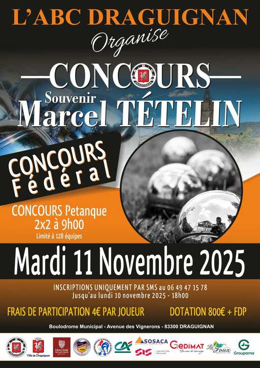 Concours en Doublette le 11 novembre 2025 - Draguignan - 83300
