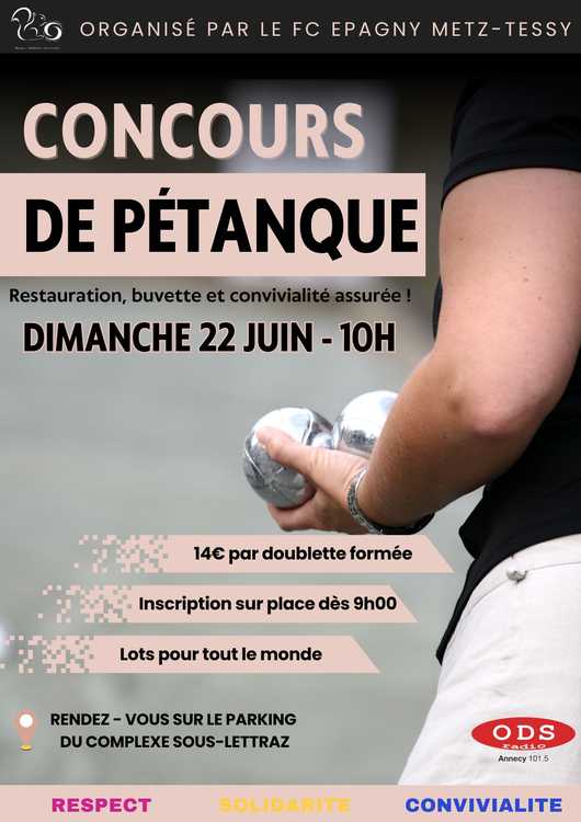 Concours en Doublette le 22 juin 2025 - Épagny - 74330