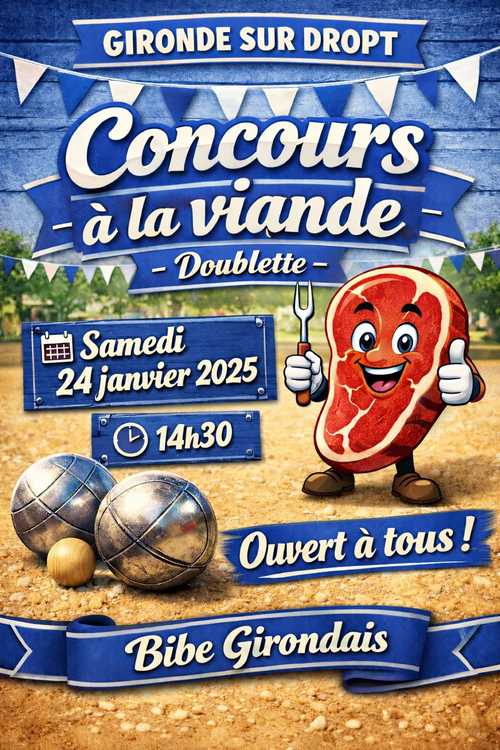 Concours en Doublette le 24 janvier 2026 - Gironde-sur-Dropt - 33190