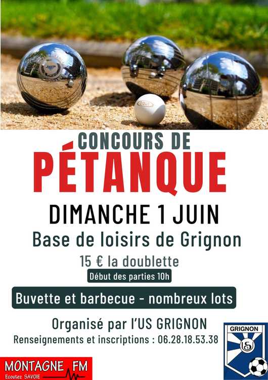Concours en Doublette le 1 juin 2025 - Grignon - 73200