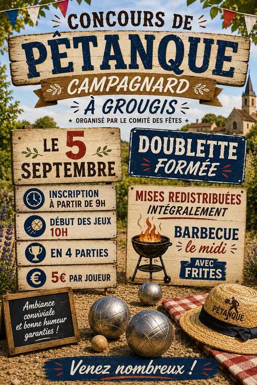 Concours de pétanque Ouvert à tous - Grougis