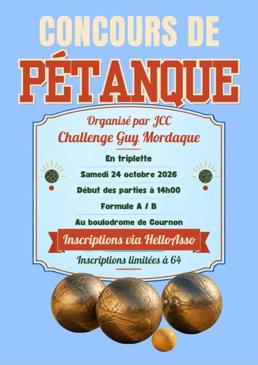 Concours de pétanque Officiel - Lieu à définir (63)