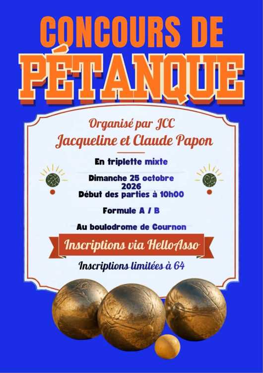 Concours de pétanque Officiel - Lieu à définir (63)