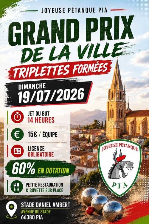 Concours en Triplette le 19 juillet 2026 - Lieu à définir (66) - 00000