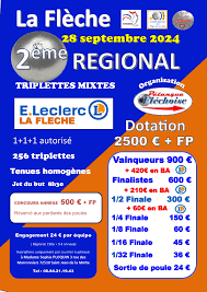 Concours en Triplette Mixte le 28 septembre 2024 - La Flèche - 72200