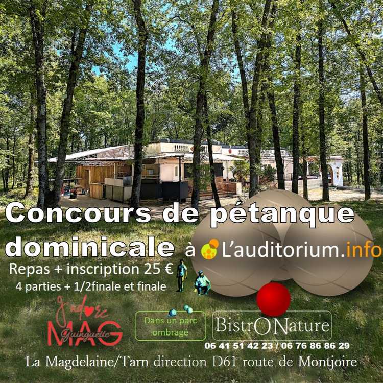 Concours en Doublette le 29 juin 2025 - La Magdelaine-sur-Tarn - 31340