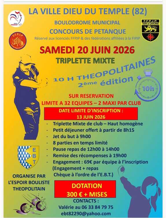Concours de pétanque Officiel - Lieu à définir (82)