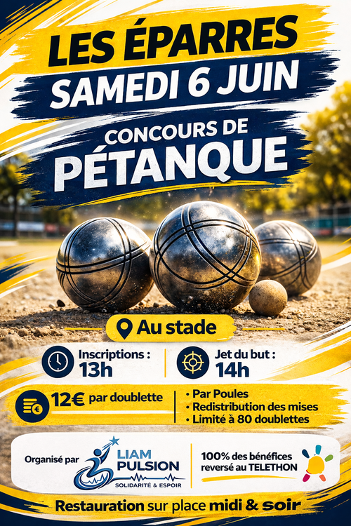 Concours en Doublette le 6 juin 2026 - Les Éparres - 38300