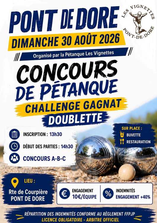 Concours de pétanque Officiel - Lieu à définir (63)