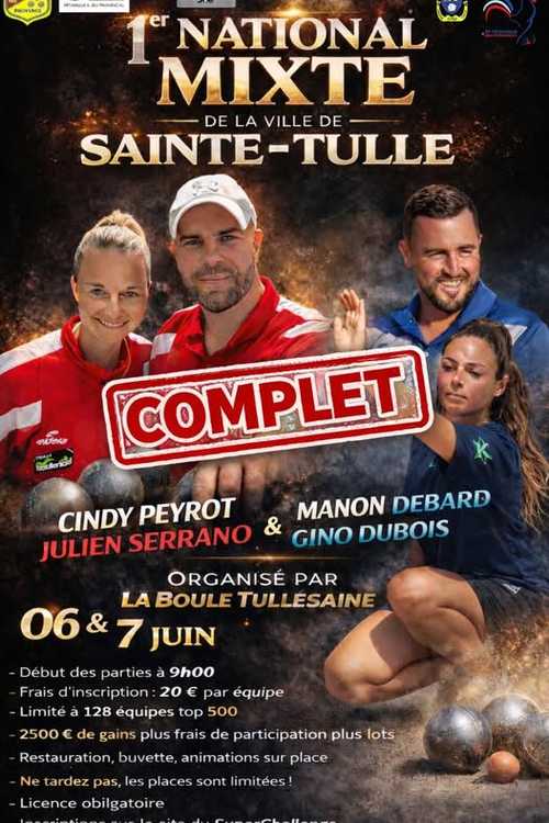 Concours en Doublette Mixte le 6 juin 2026 - Lieu à définir (04) - 00000