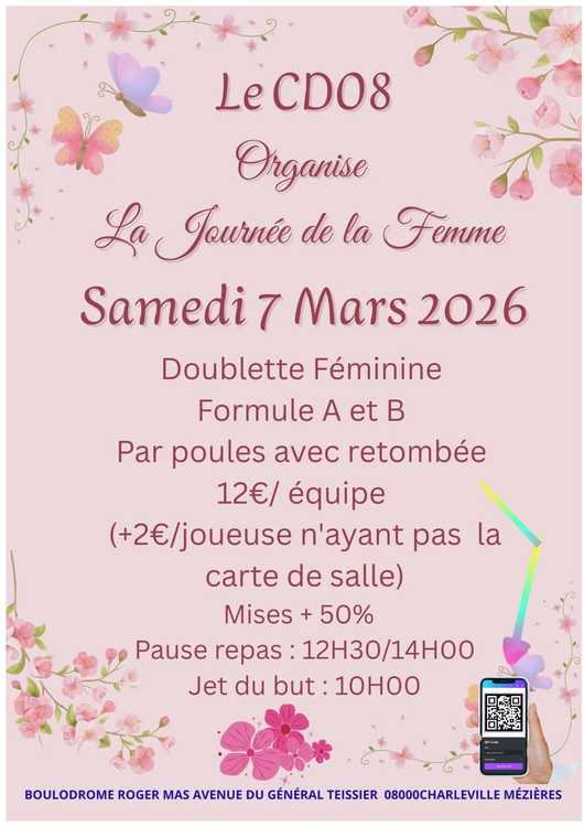 Concours de pétanque Officiel Féminin - Lieu à définir (08)