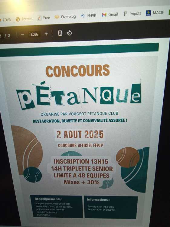 Concours de pétanque Officiel - Lieu à définir (21)