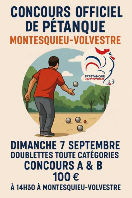 Concours en Doublette le 7 septembre 2025 - Lieu à définir (31) - 00000