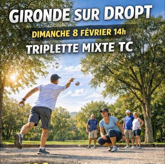 Concours en Triplette Mixte le 8 février 2026 - Lieu à définir (33) - 00000