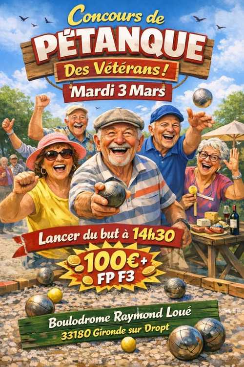 Concours de pétanque Officiel Vétéran - Lieu à définir (33)