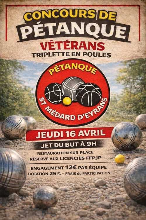 Concours de pétanque Officiel Vétéran - Lieu à définir (33)