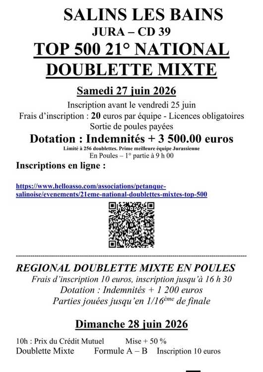Concours de pétanque Officiel - Lieu à définir (39)