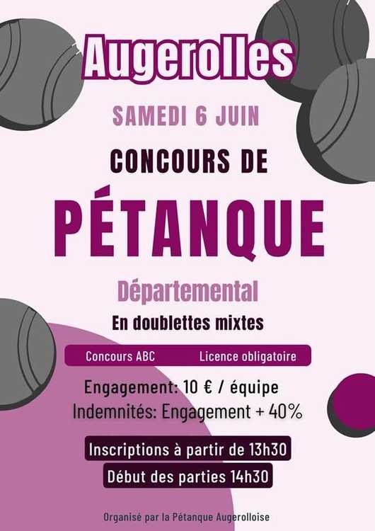 Concours de pétanque Officiel - Lieu à définir (63)