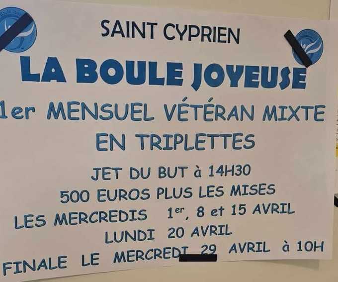 Concours en Triplette Mixte le 15 avril 2026 - Lieu à définir (66) - 00000