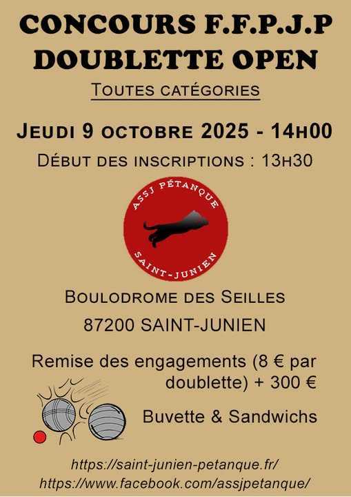 Concours de pétanque Officiel - Lieu à définir (87)