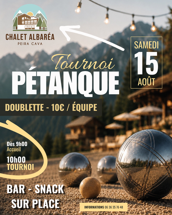 Concours en Doublette le 15 août 2026 - Lucéram - 06440