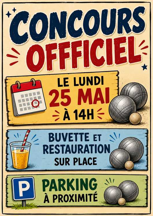 Concours en Doublette le 25 mai 2026 - Lieu à définir (57) - 00000