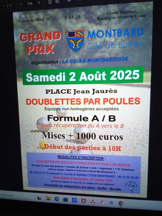Concours de pétanque Officiel - Montbard