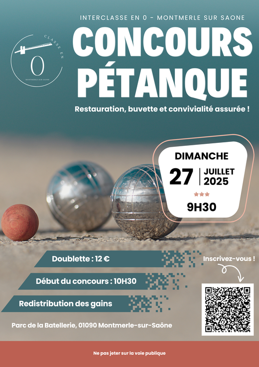 Concours de pétanque Ouvert à tous - Montmerle-sur-Saône