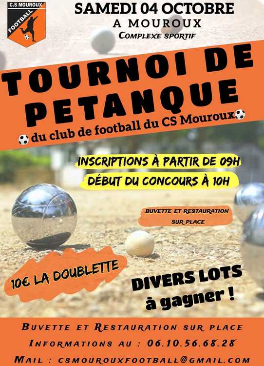 Concours en Doublette le 4 octobre 2025 - Mouroux - 77120