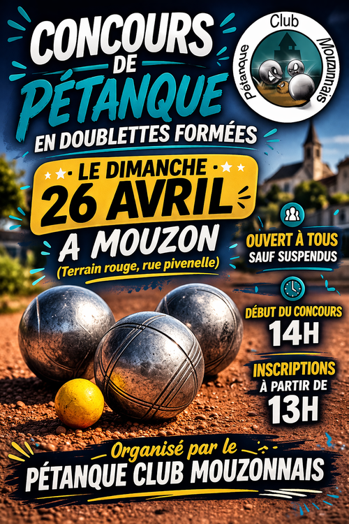 Concours de pétanque Ouvert à tous - Mouzon