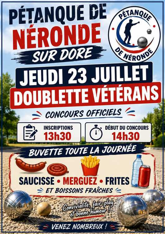 Concours en Doublette le 23 juillet 2026 - Lieu à définir (63) - 00000