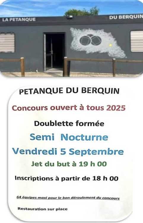 Concours en Doublette le 5 septembre 2025 - Neuf-Berquin - 59940