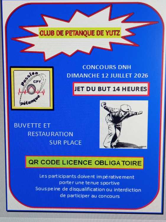 Concours en Doublette le 12 juillet 2026 - Lieu à définir (57) - 00000