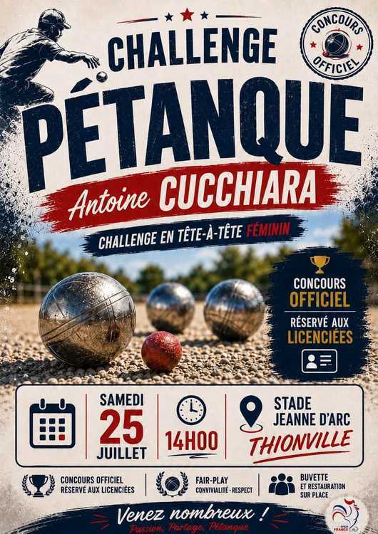 Concours en Tête à tête le 25 juillet 2026 - Lieu à définir (57) - 00000