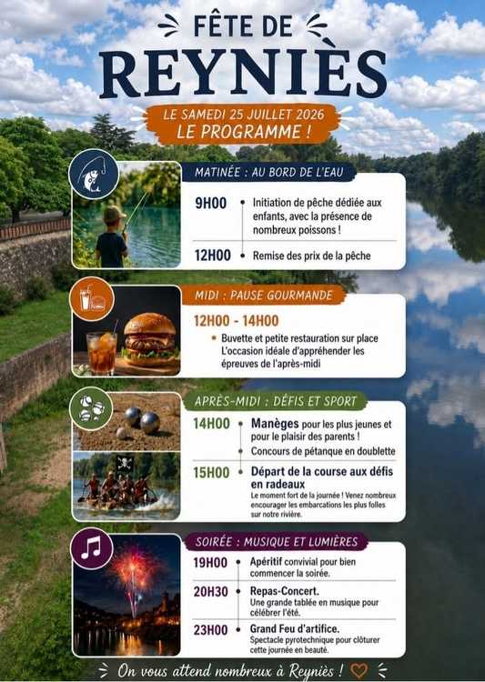 Concours en Doublette le 25 juillet 2026 - Reyniès - 82370