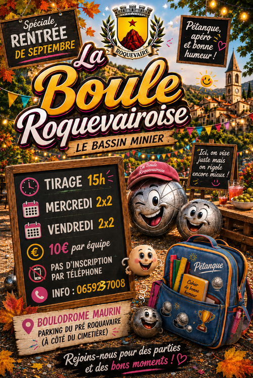 Concours en Doublette le 23 septembre 2026 - Roquevaire - 13360