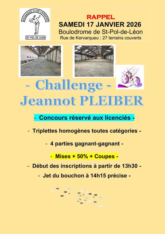 Concours de pétanque Officiel - Saint-Pol-de-Léon