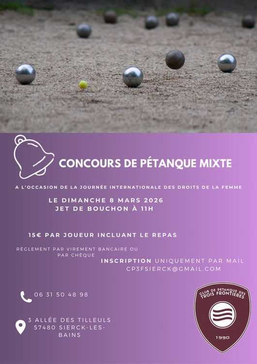 Concours de pétanque Ouvert à tous - Sierck-les-Bains
