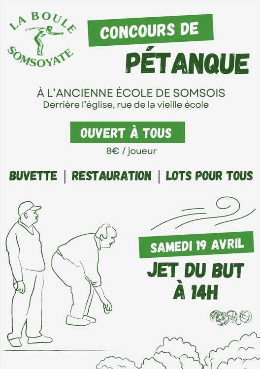 Concours en Doublette Mixte le 19 avril 2025 - Somsois - 51290