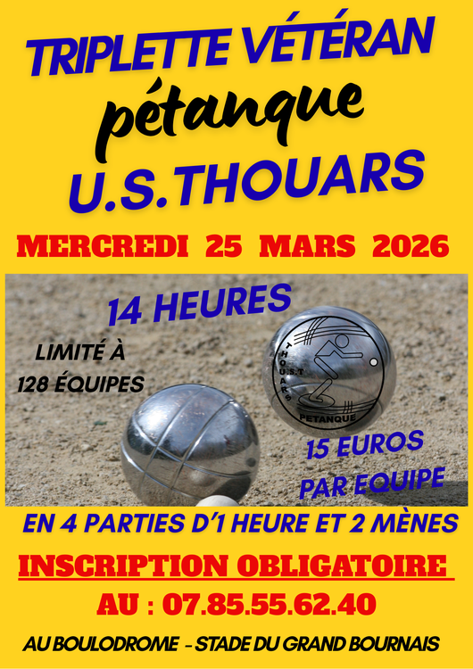Concours de pétanque Ouvert à tous vétéran - Thouars