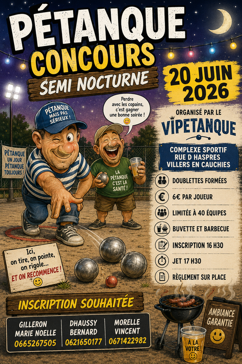 Concours de pétanque Ouvert à tous - Villers-en-Cauchies