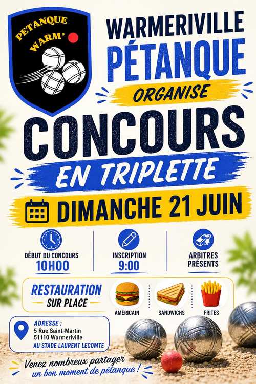 Concours de pétanque Officiel - Lieu à définir (51)