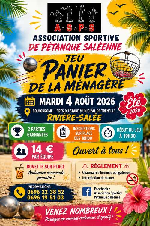 Le rendez-vous du mardi - Evènement du club de pétanque ASSOCIATION SPORTIVE DE PETANQUE SALEENNE ( A.S.P.S)
